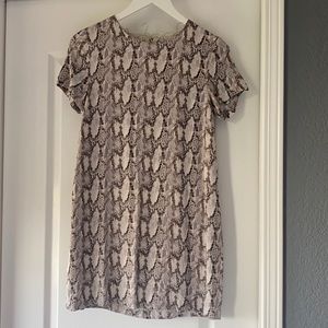 Snake print midi shift dress